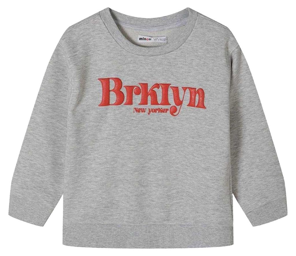 Minoti - Sweatshirt für Jungen, Rundhalsausschnitt, Übergroß MN209 (98) (Grau)