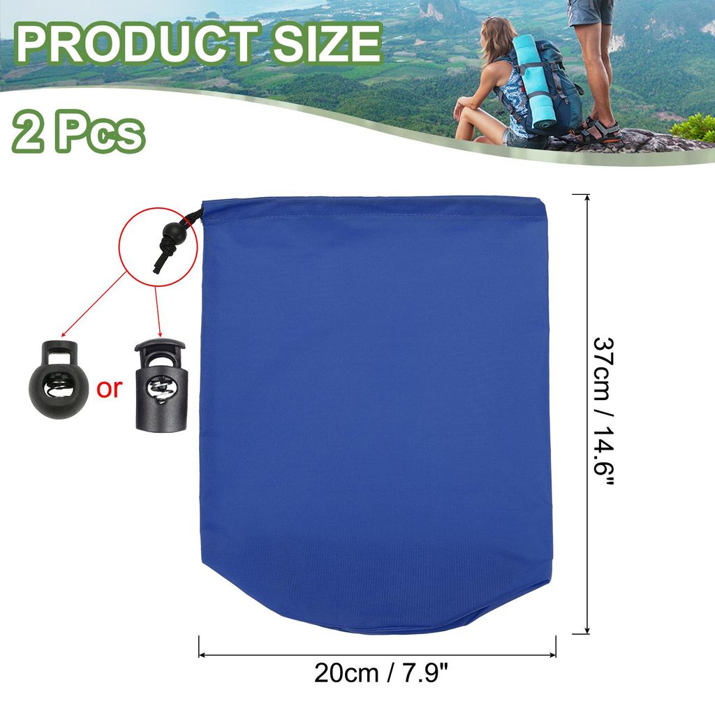 Kordelzugbeutel 2 Stš¹ck 20 x 37 cm Stuff Sack, Wasserdichter Outdoor-Aufbewahrungssack Tragbarer Zugverschluss-Staubschutzbeutel Leichter Schlaf...