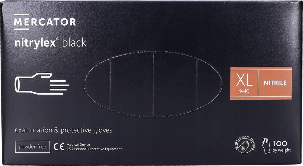 Mercator Medical Nitrylex Einmalhandschuhe, schwarz, Produktbild 5