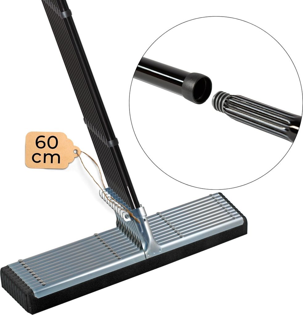Novaliv 10x Fliesenabzieher Dusche 60 cm Boden mit Schraub- Steckstiel 137 cm Wasserabzieher für Boden Garten Bad Terasse Auto Wasserschieber Meta...