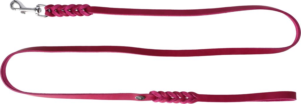Dingo Hochwertige Hundeleine aus Leder 1,5 cm x 180 cm Violett