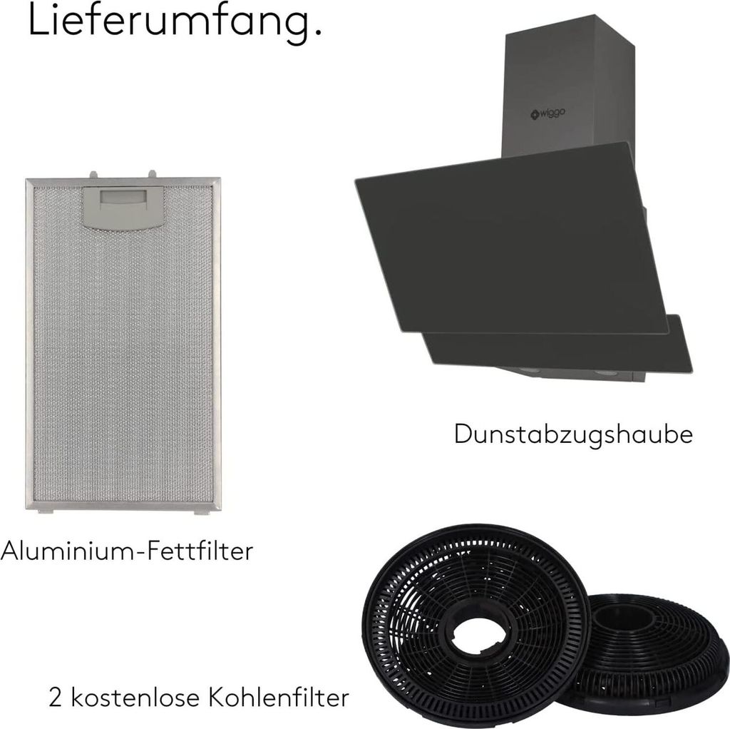 Wiggo Dunstabzugshaube 50cm kopffrei I Abluft Umluft Produktbild 6