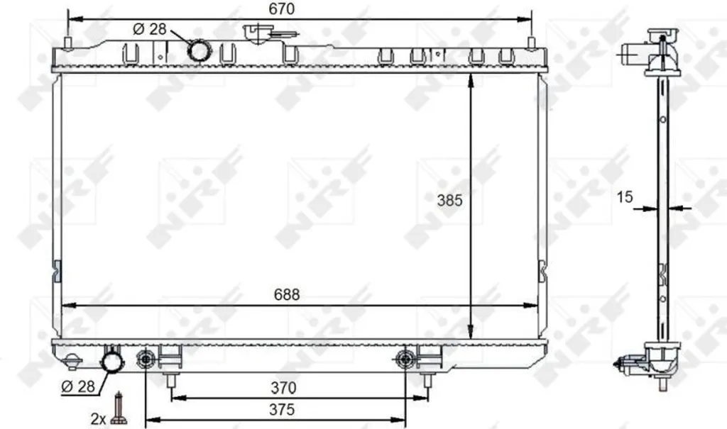 Radiateur de refroidissement moteur pour Almera B10 - Qualité NRF 59100