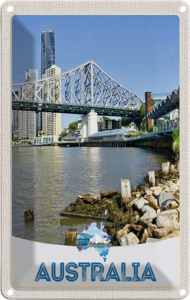 vianmo Blechschild 30x20 cm Australien Innenstadt Hochhaus Bildmotiv Reisemotiv Abenteuer Reisen Urlaub