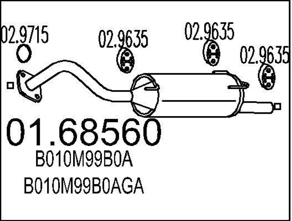 MTS 01.68560 Endschalldämpfer für NISSAN MICRA II (K11) Auspuff