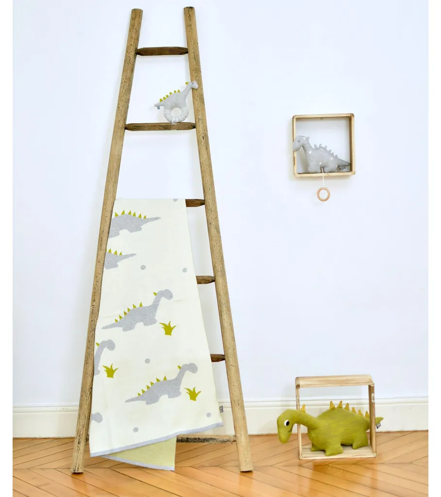 Couverture Bébé Tiny Dinosaures Beige - Douceur et Grand Format - 7
