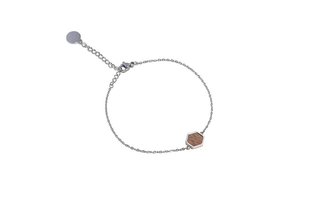 BeWooden-Frauen Argenti-Armband Sechseck-Armband S/M 17-21 cm