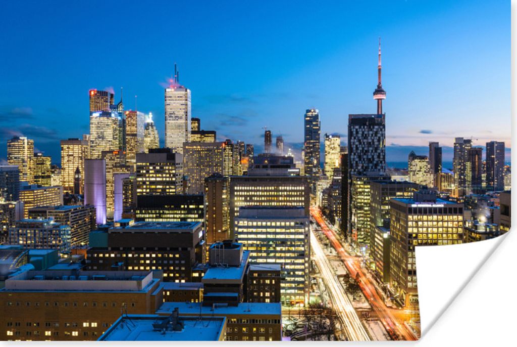 MuchoWow Poster Die Stadt Toronto kurz nach Sonnenuntergang 90x60 cm - Schlafzimmer