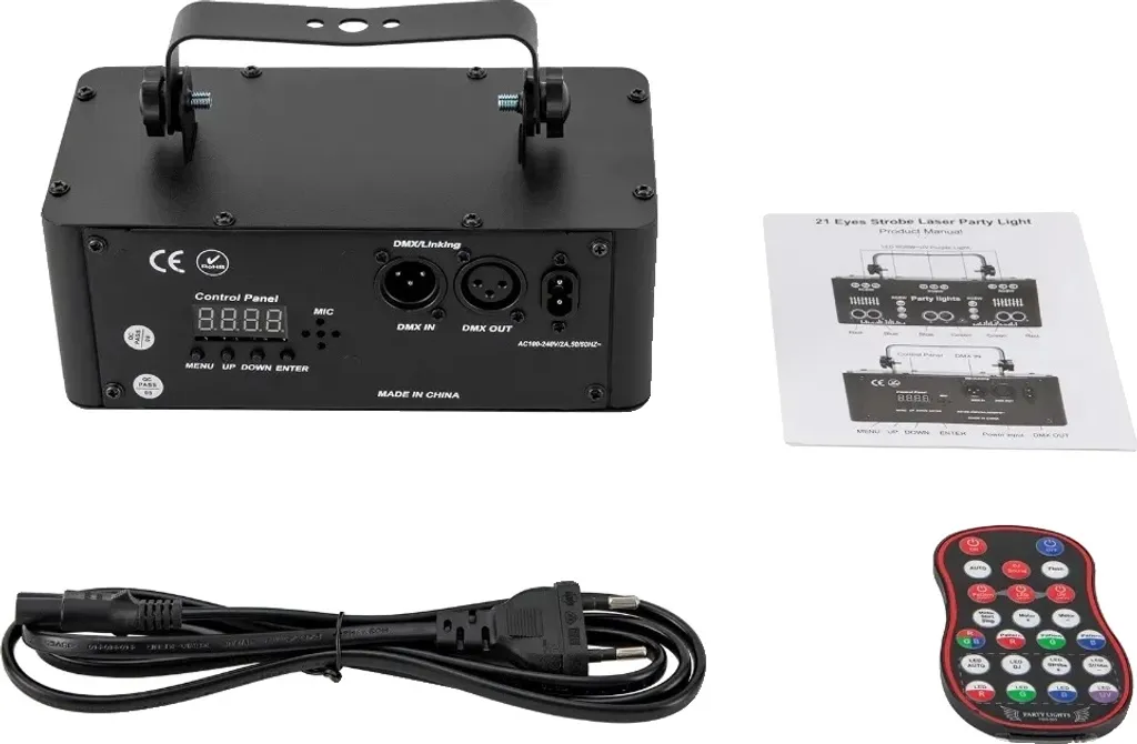 Projecteur RGBW 21 yeux 10W noir avec modes DMX et commande sonore
