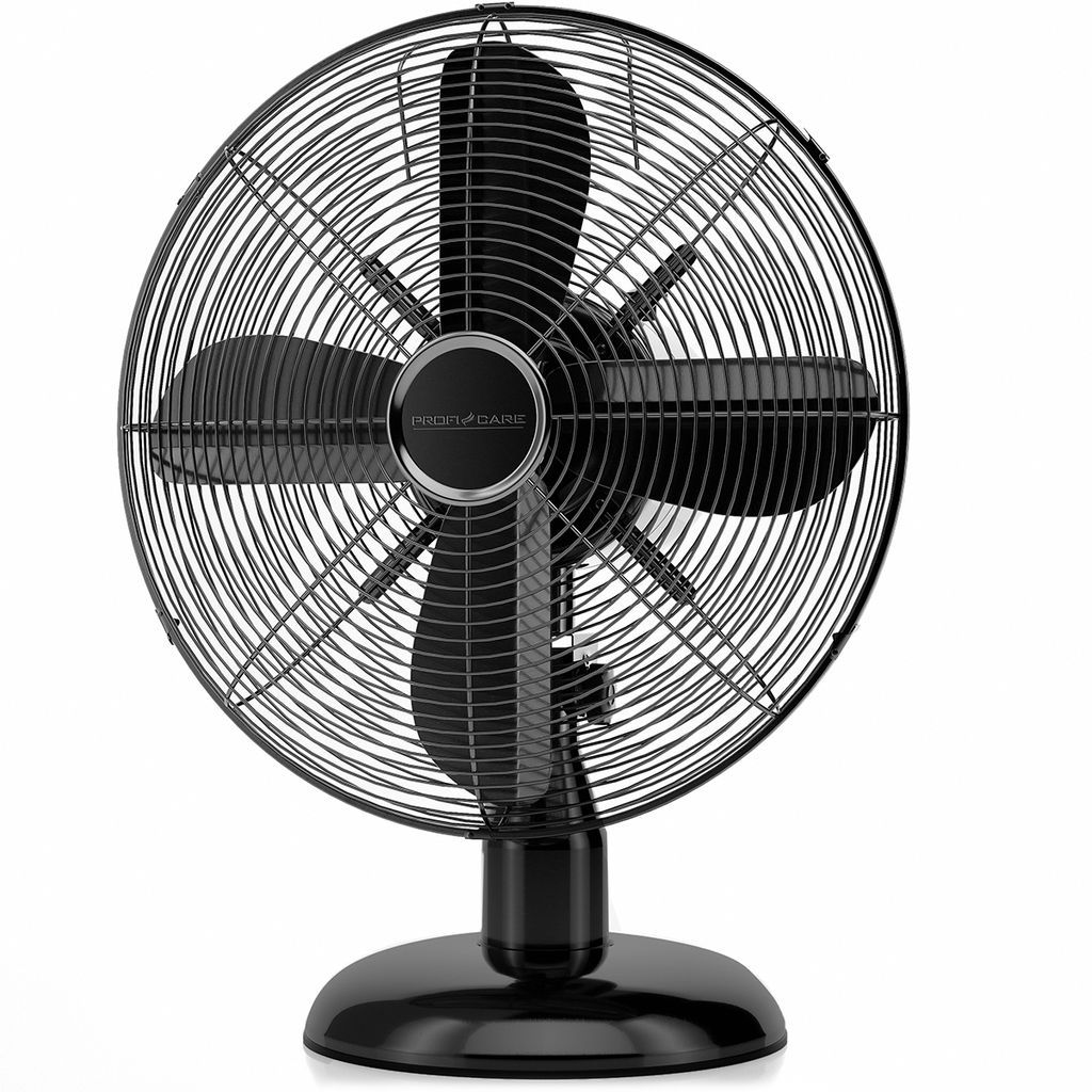 ProfiCare Ventilator mit Schwenkfunktion | Ventilator leise 3 Stufen | Ø 25 cm | Fan | Tischventilator sehr leise | PC VL 3062 M schwarz