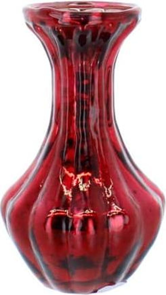 Vase Viole - bauchig/eckig - rot - ca. 6,5 x 9 cm