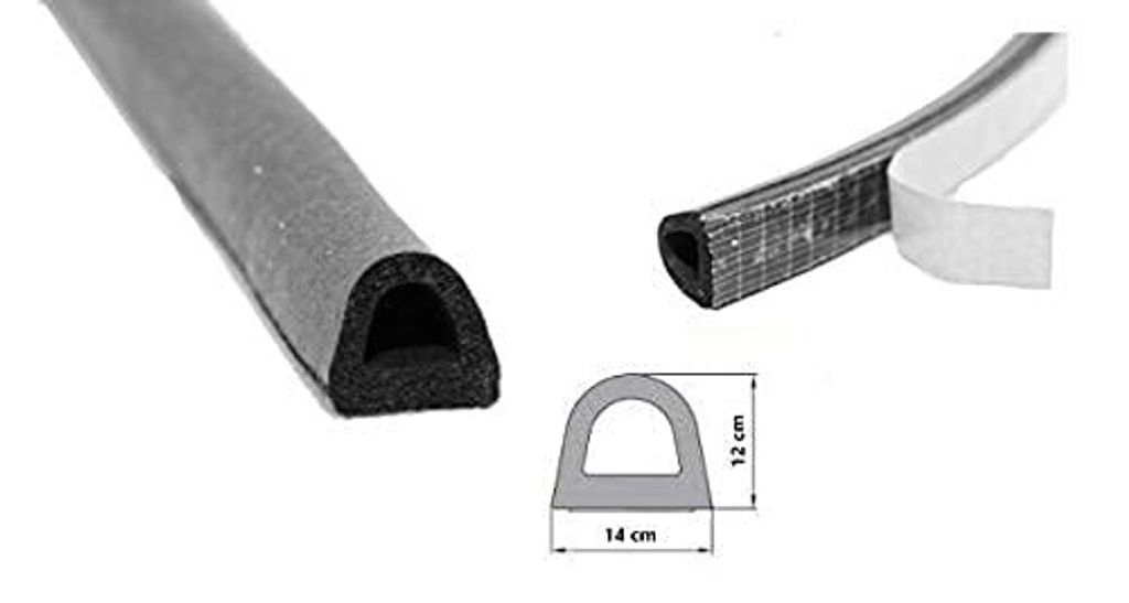 Selbstklebende Gummidichtung 14x12 mm EPDM Schwarz Produktbild 