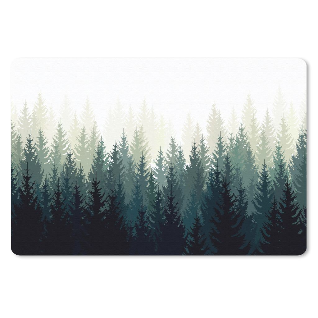 MuchoWow Mauspad Mousepad Wald - Bäume - Illustration 27x18 cm - Mousepads - Maus Mat - Pad - Mausunterlage - Büroartikel - Desk Matten