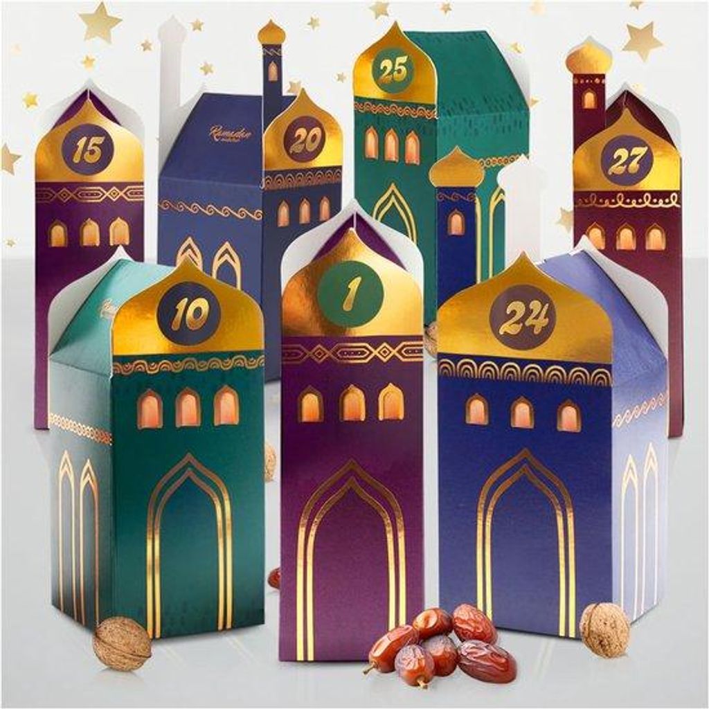 Famanu Ramadan-Kalender Set - 30 wiederverwendbare Häuser zum Befüllen