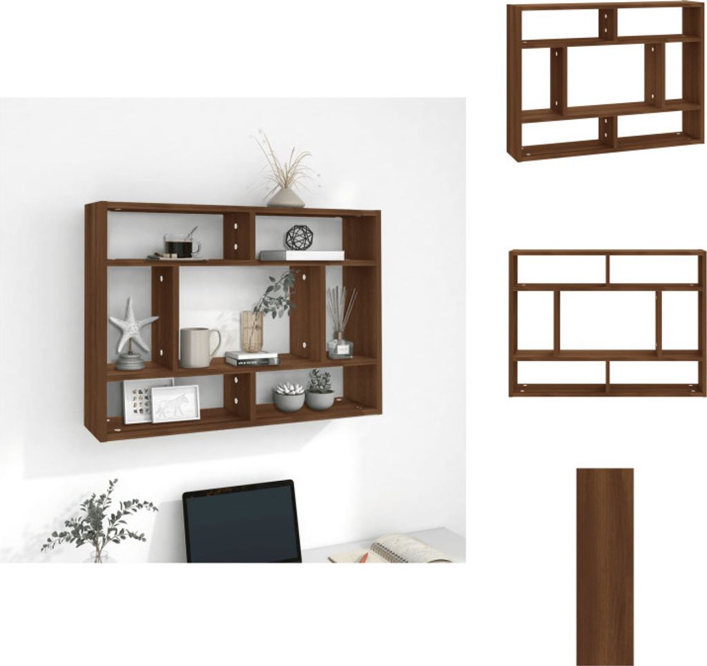 vidaXL Wandregal Braun Eichen-Optik 75x16x55 cm Holzwerkstoff - Wandregale