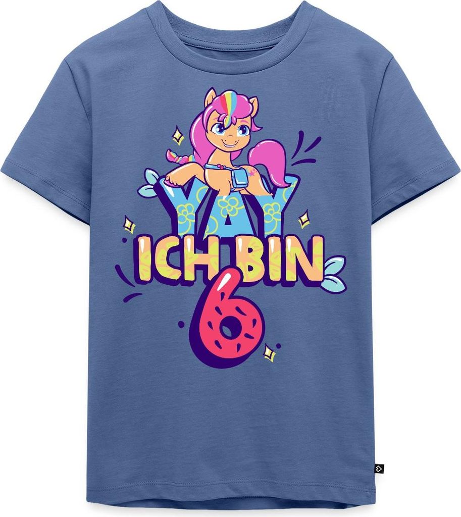 Spreadshirt My Little Pony Yay Ich Bin 6 Geburtstag Outfit Kinder Premium T-Shirt, 134/140 (8 Jahre), Taubenblau