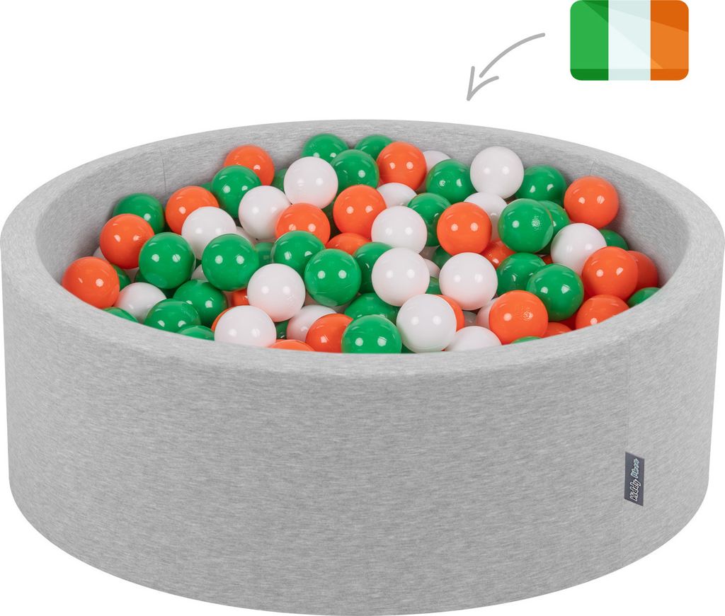 KiddyMoon Bällepool 90x30cm mit 200 Bunten Bällen ∅7cm - Für baby zimmer Bälle für Bällebad Plastikbälle Für Baby Kinder - Grau Bällebad