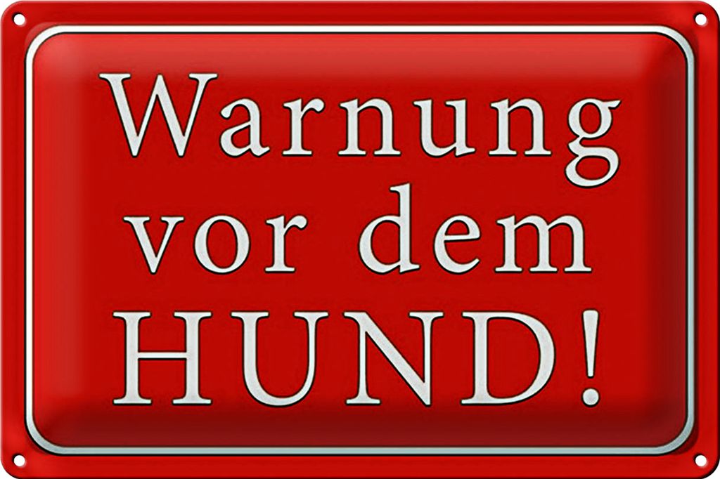 Blechschild Hund 30x20cm Warnung vor dem Hund