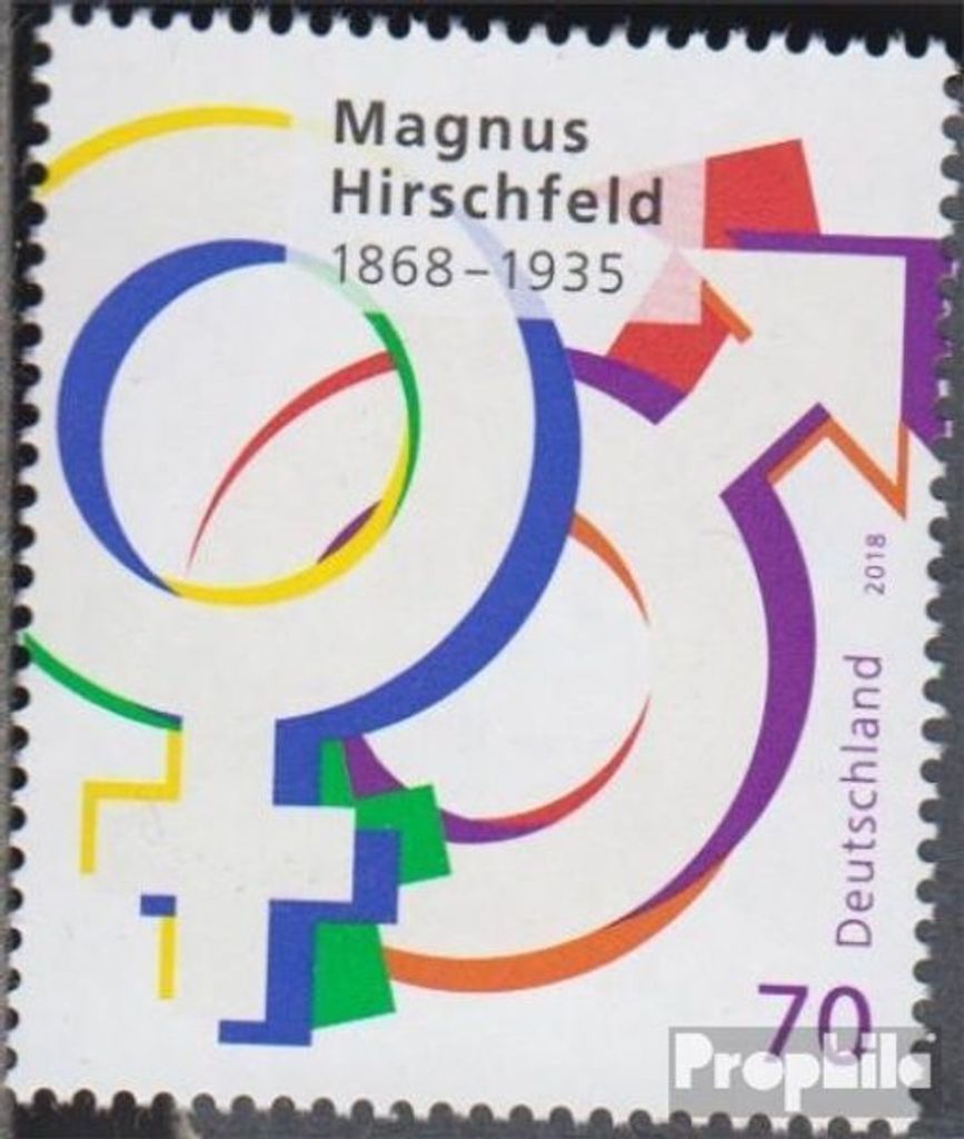Briefmarken BRD (BR.Deutschland) 2018 Mi 3403 (kompl.Ausg.) postfrisch Magnus Hirschfeld