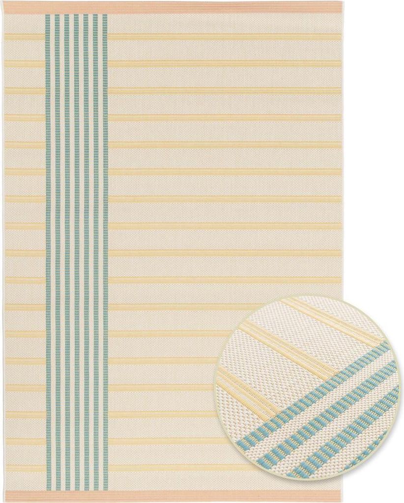 Primaflor In- & Outdoorteppich SKYLINE - Lines - 200x290cm - Lounge-Teppich in Pastelltönen für Balkon & Terrasse - Flachgewebter Wohnteppich ide...