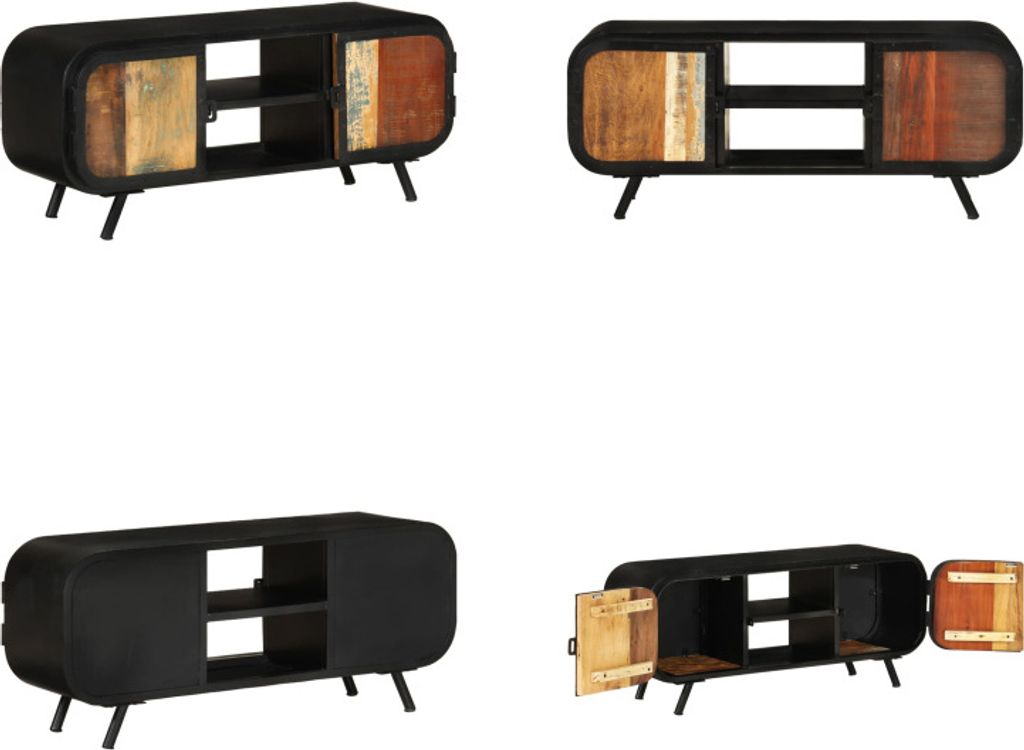 vidaXL TV Schrank 110x30x45 cm Altholz Massiv - TV-Schrank - TV-Schränke - Holz-TV-Schrank - Holz-TV-Schränke