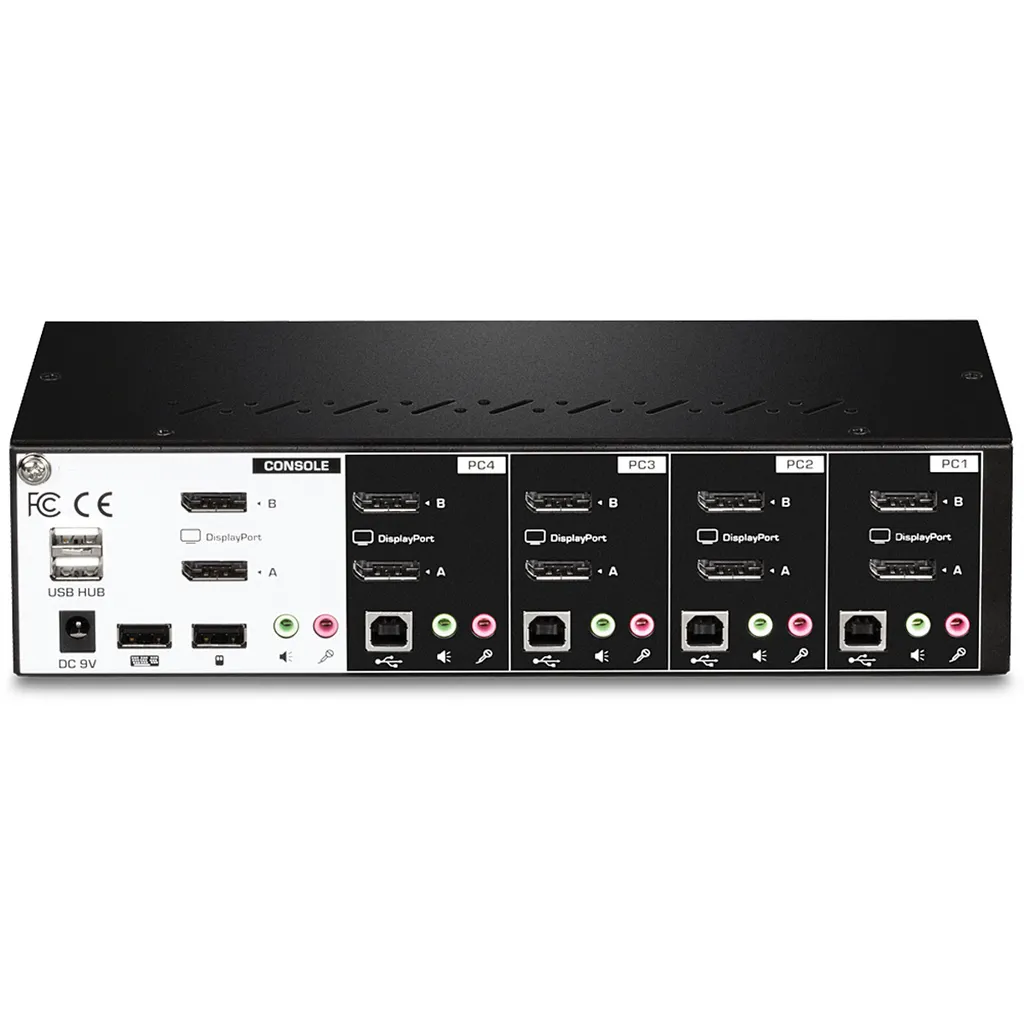 Switch KVM 4 Ports DisplayPort Double Écran pour Postes de Travail 4K