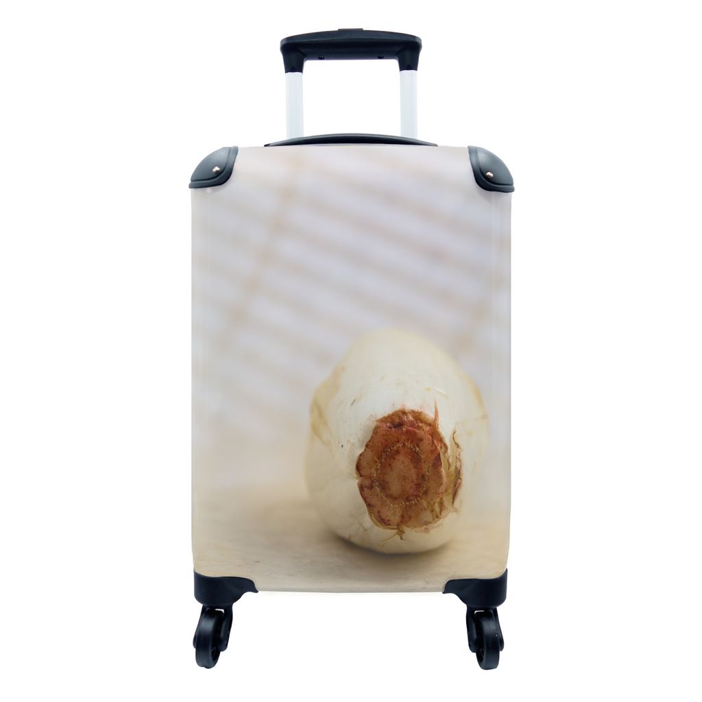 MuchoWow Koffer Handgepäck Trolley Rollkoffer Kleine Reisekoffer mit 4 Rollen - Braune Unterseite der Zichorie - Cabin Size < 55x40x23 cm & 55x4...