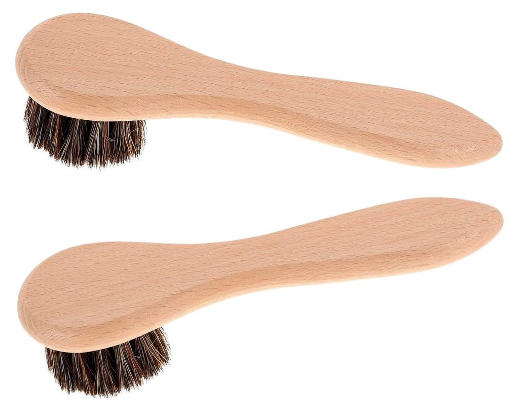 2er Set Haustier-Badebürsten mit weichen Borsten und Holzgriff für die Fellpflege von Hamstern, Meerschweinchen und Kaninchen