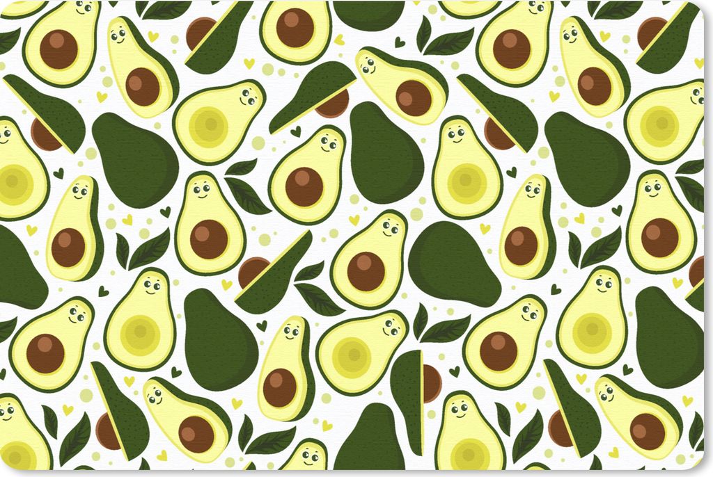 MuchoWow Schreibtischunterlage Muster - Avocado - Frucht 60x40 cm - XXL Mauspad - Großes Mauspad