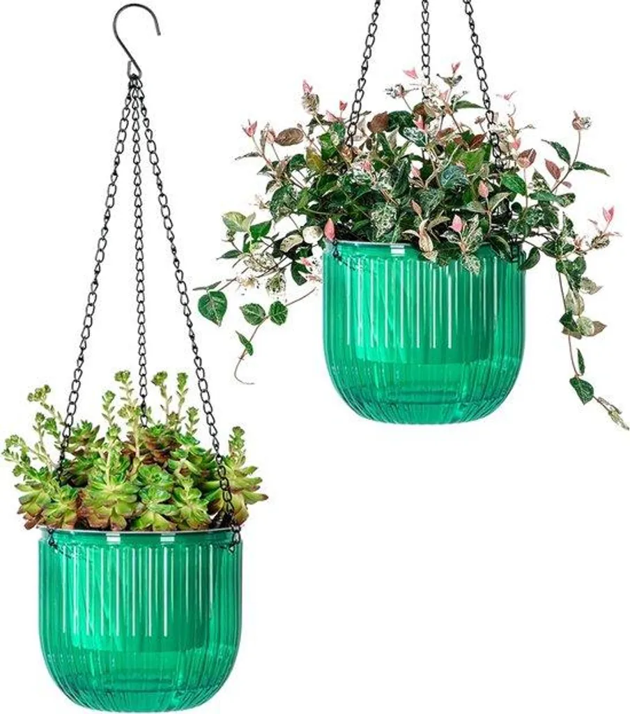 Suspension plante auto-arrosante 165cm lot de 2 pots haute résistance
