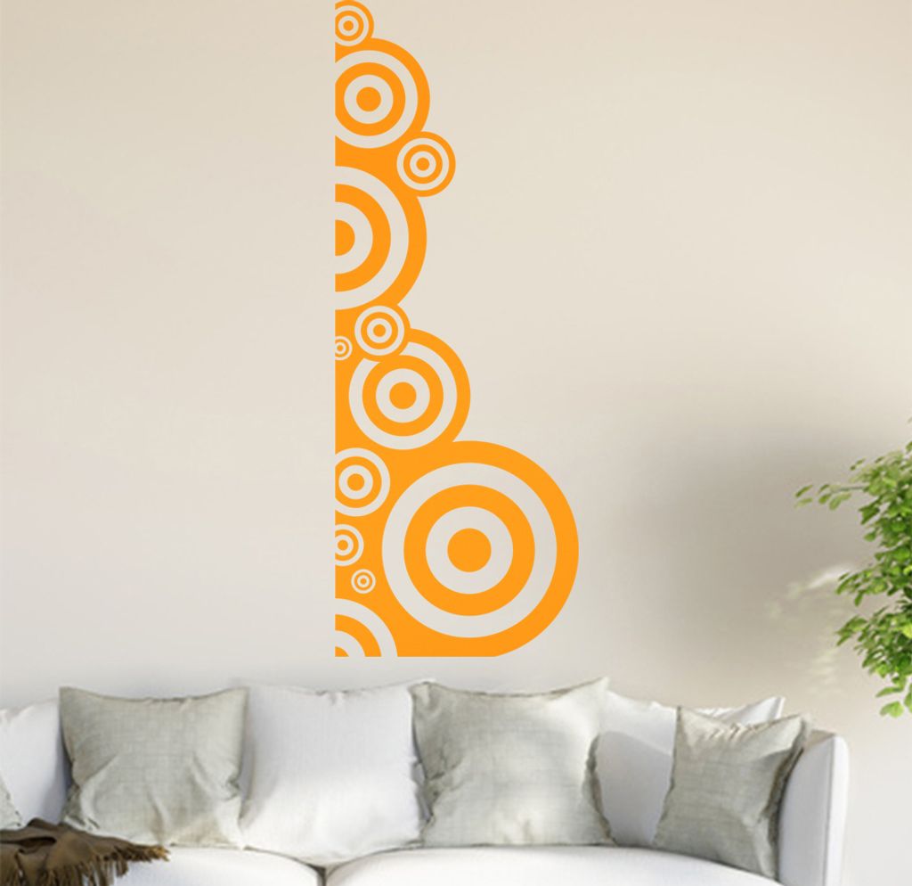 Retro Kreise Wandtattoo in 6 Größen - Wandaufkleber Wall Sticker - Dekoration, Küche, Wohnzimmer, Schlafzimmer, Badezimmer