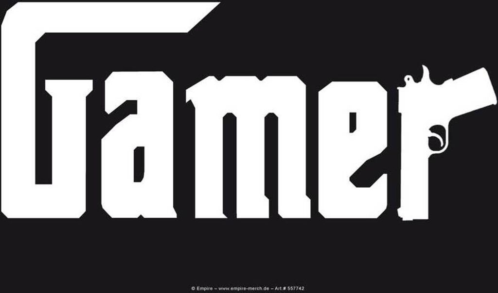 Aufkleber Gamer Serie Gun Logo ca. 10x7 cm