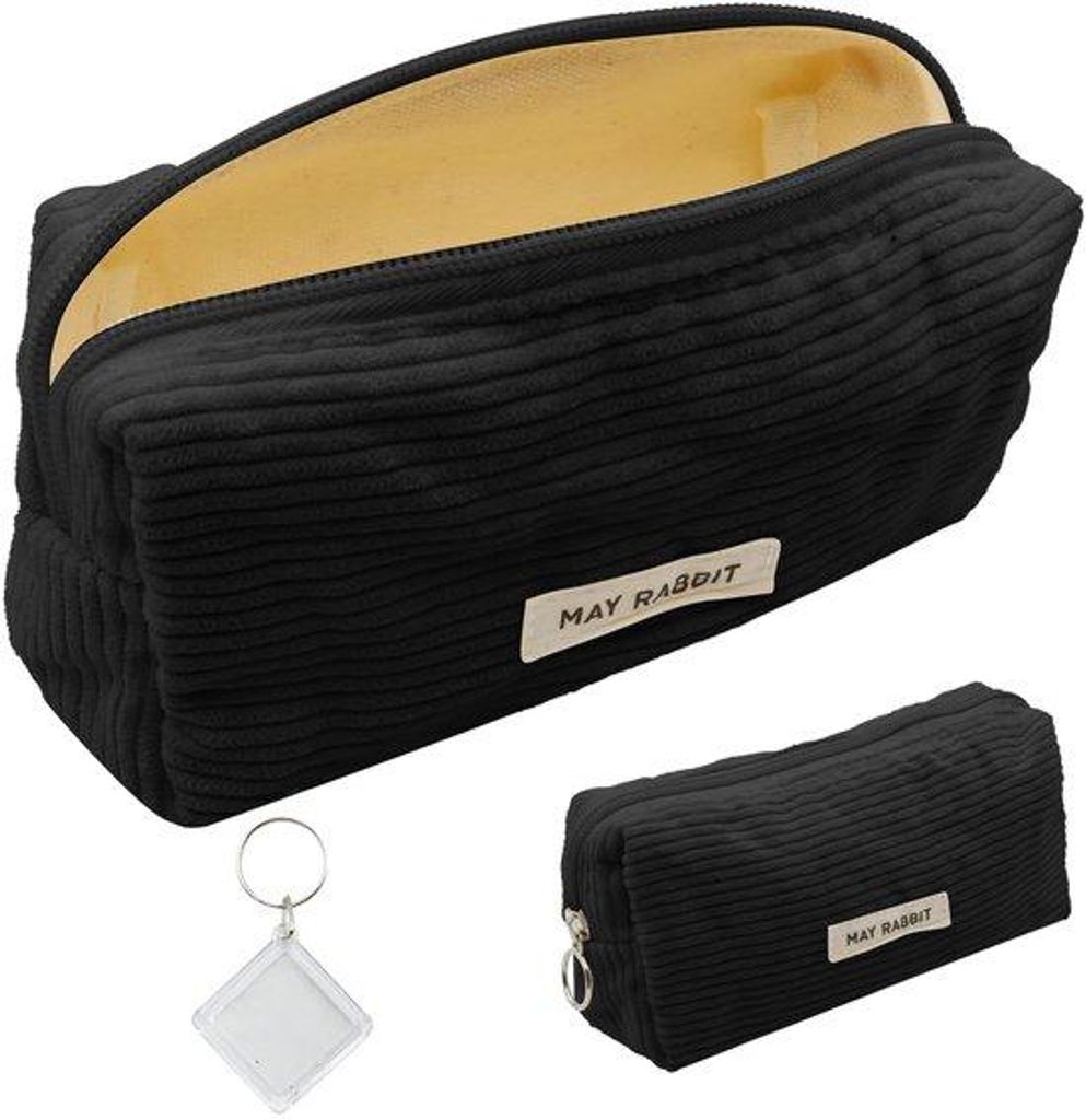 Schwarzes Etui für Schule/Büro, 19x7x6 cm, schwarz