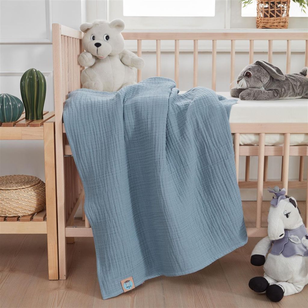 Musselin Pucktuch - Babydecke - Mulltuch 3-Pack Set 80x80