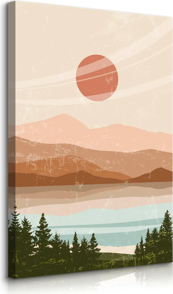 Muralo Tela Boho Landscape 70x100cm - Quadro Design Contemporaneo