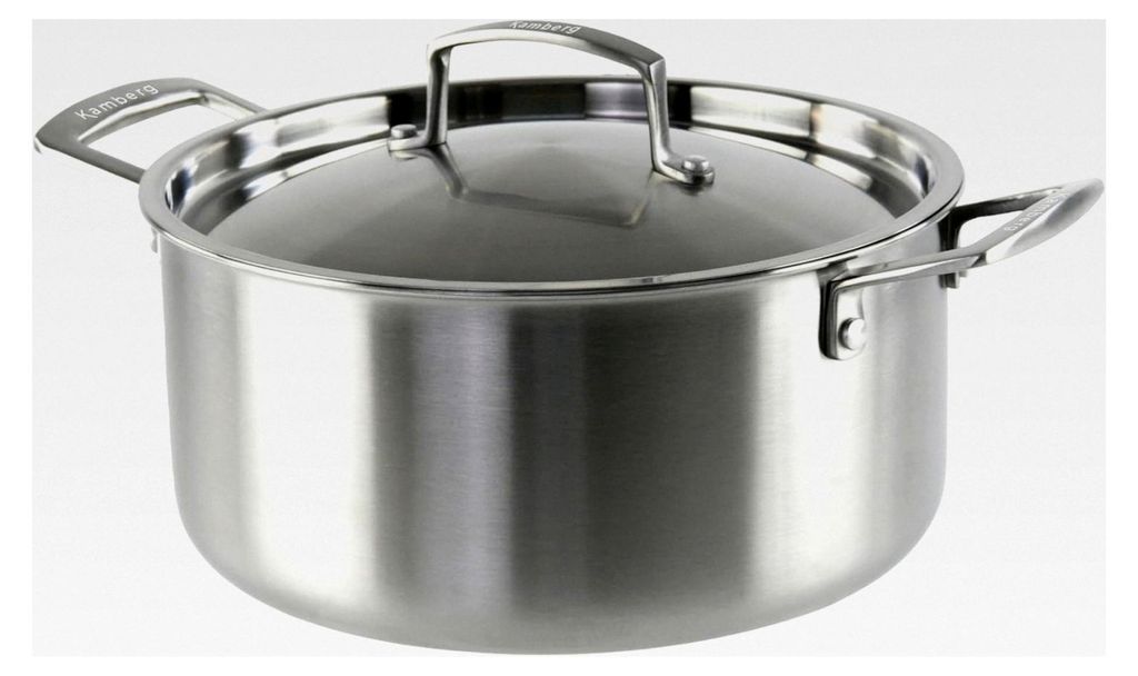 Kochtopf aus Edelstahl 18/10 Triply Ø 32 cm – ohne PFAS – inklusive Deckel – für alle Herdarten einschließlich Induktion und Backofen