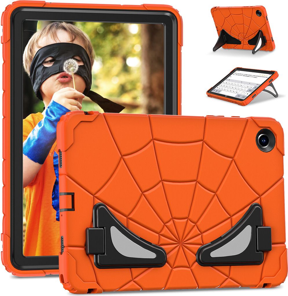 Schutzhülle für Samsung Galaxy Tab A9 Plus /Tab A9+ 11" Hülle Robuste Stoßfeste Ständer für Kinder Jungen Orange