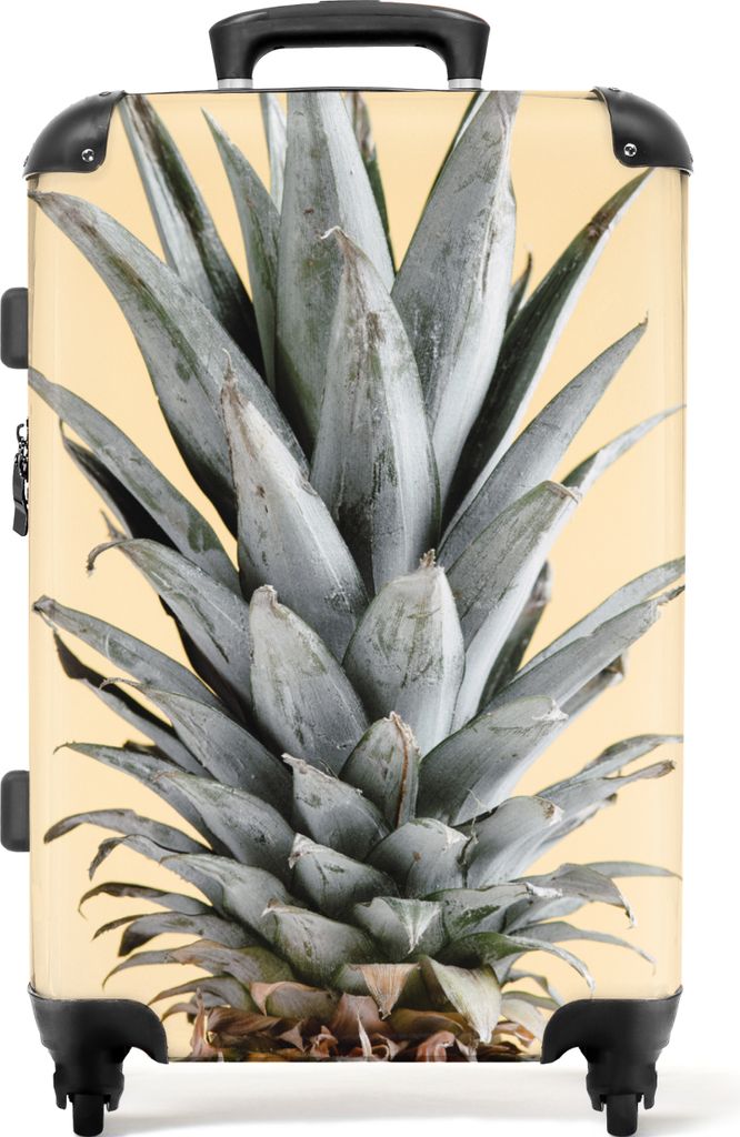 NoBoringSuitcases.com Großer Koffer - Ananas - Obst - Stilleben - Gelb - Kombinationsschloss TSA - Hartschalen Trolley 4 Rollen - 72 liter - Rei...