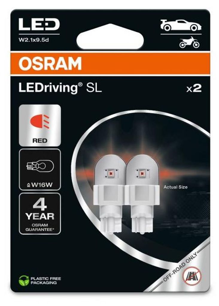 2 Ampoules LAMPE LED ROUGE LEDriving SL W16W Red ECO Image du produit 