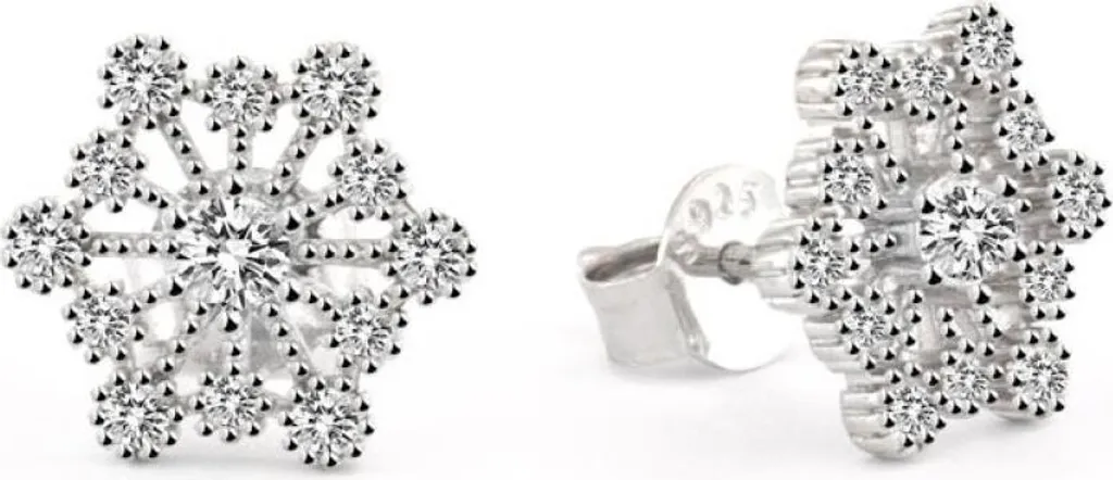Boucles d'oreilles flocon argent hypoallergénique pour peau sensible