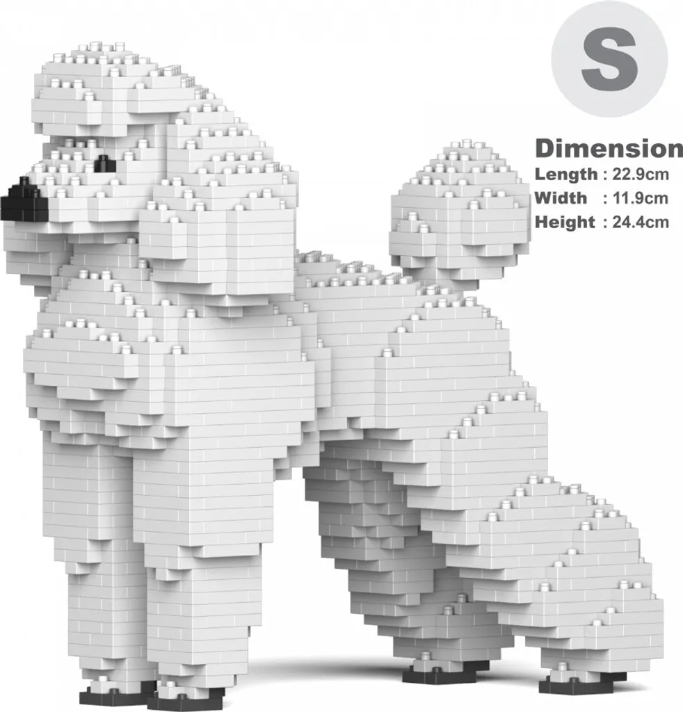 Une Sculpture de Chien Durable : Caniche Jekca 01S-S01 Anti-Éclatement