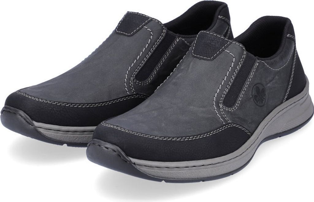 Rieker scarpe da uomo slip-on mocassini slip-on nero tempo Immagine del prodotto 