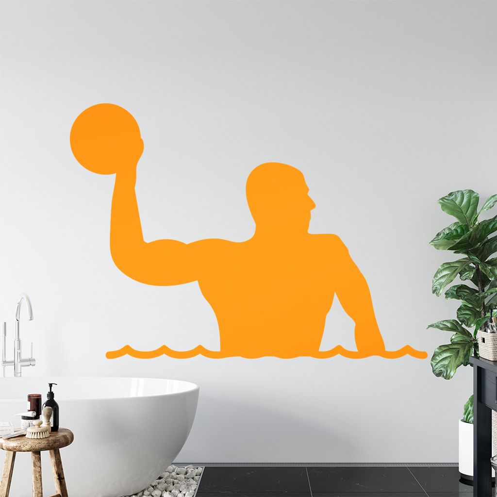 Wasserball Spieler Figur Wandtattoo Wandaufkleber Wall Sticker - Dekoration, Küche, Wohnzimmer, Schlafzimmer, Badezimmer