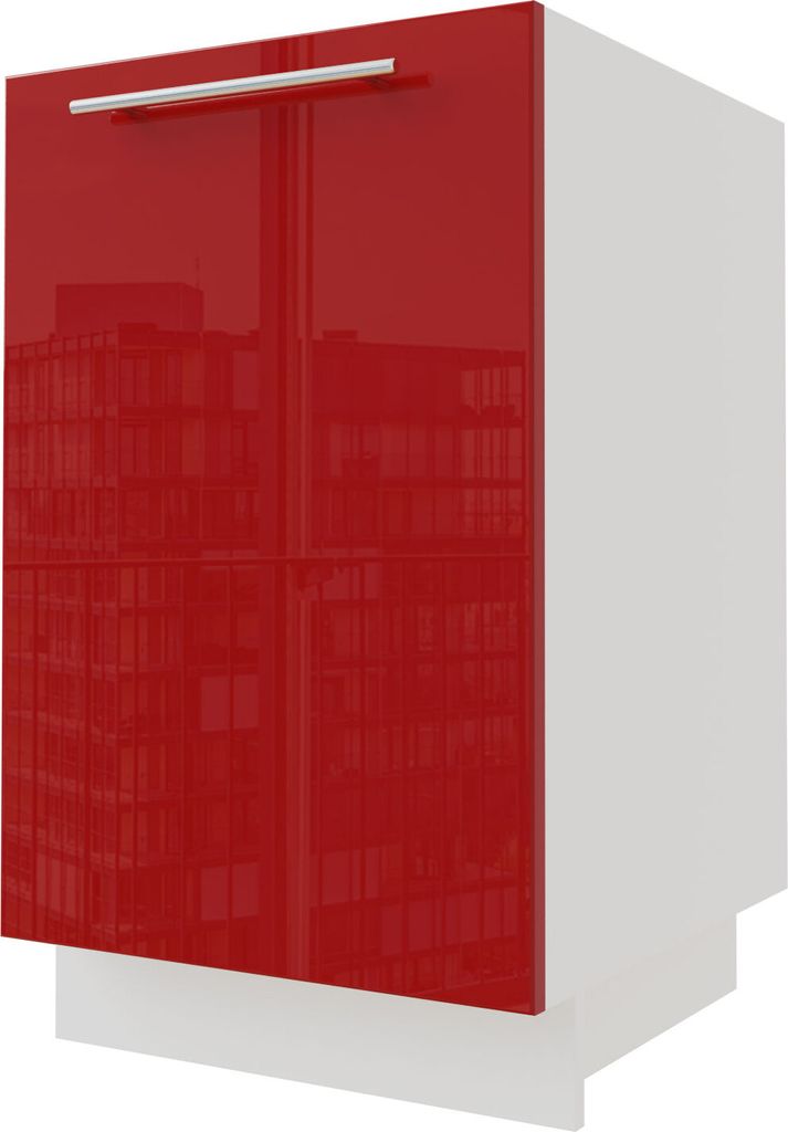 Küchenunterschrank BRERRA 50x82cm lackiert Farbe wählbar BR-D1D/50,RAL 3002 karminrot Hochglanz,weiß