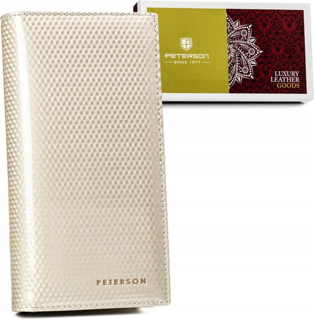 Große, vertikale Damenbrieftasche mit Magnet und Reißverschluss - Peterson