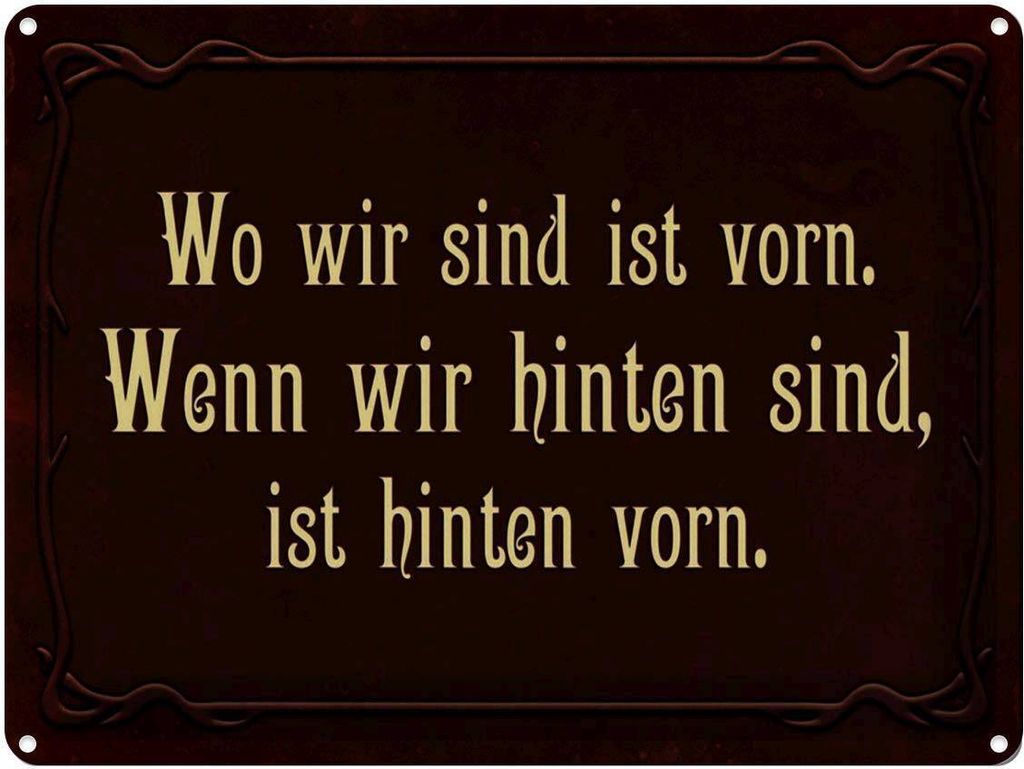 vianmo Blechschild 30x40 cm wo wir sind ist vorn wenn Spruch Zitat