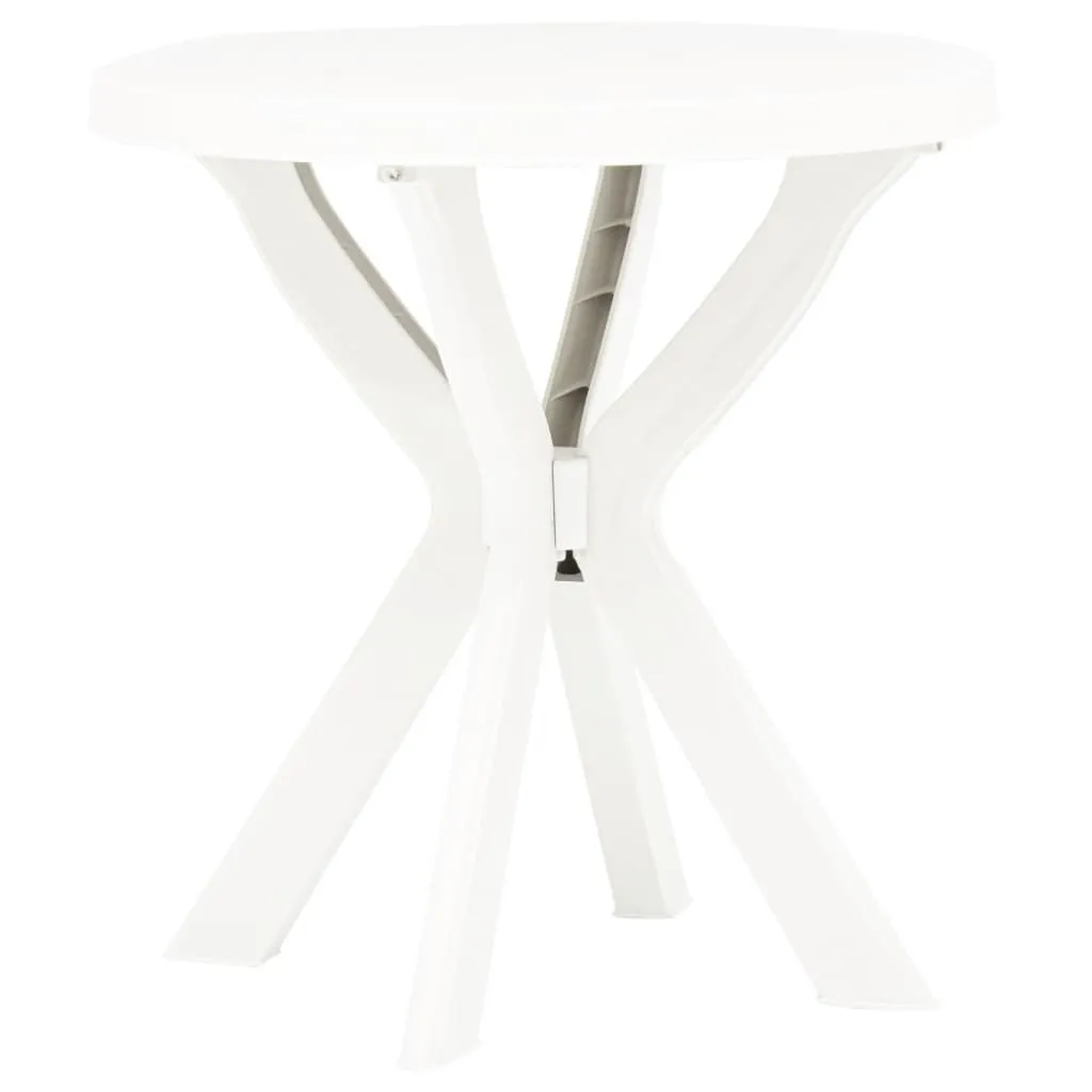 Tavolo da Bistrot Bianco Ø70 cm in Plastica Resistente per Esterno