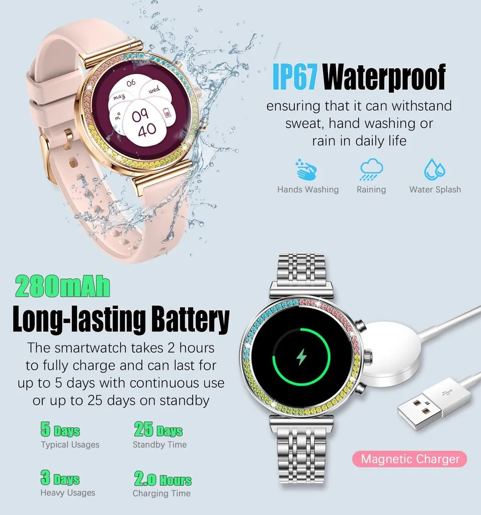 Smartwatch Sportivo Donna Impermeabile 1,25'' HD Chiamate Bluetooth - 6