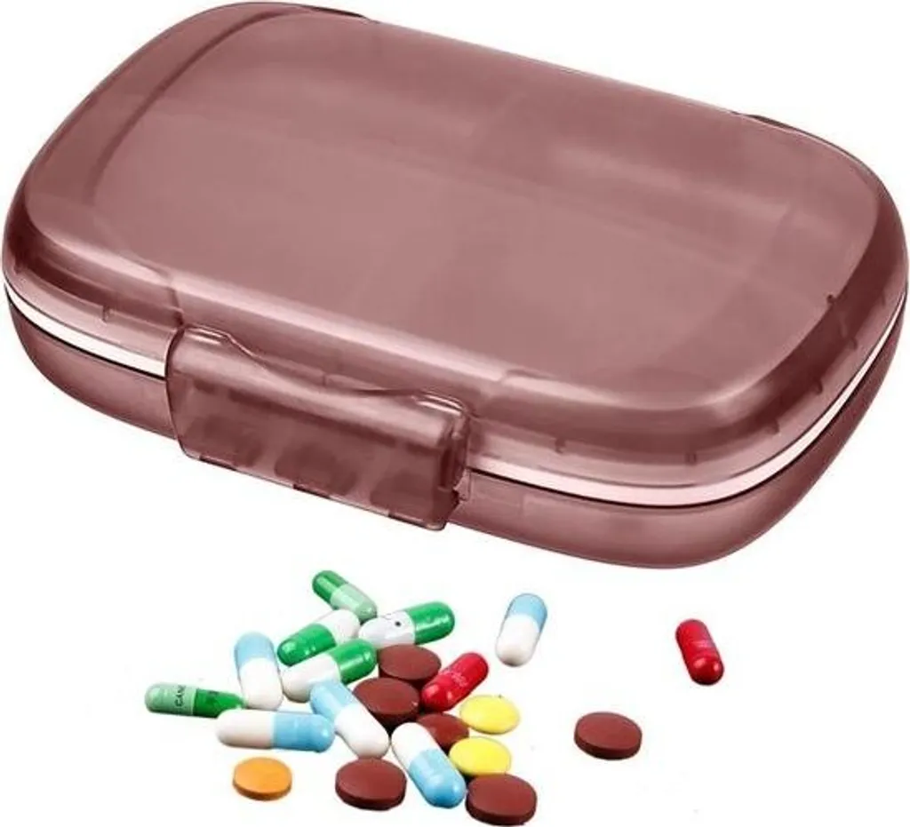 Boîte à comprimés 7 cases extra larges rouge avec fermeture de sécurité