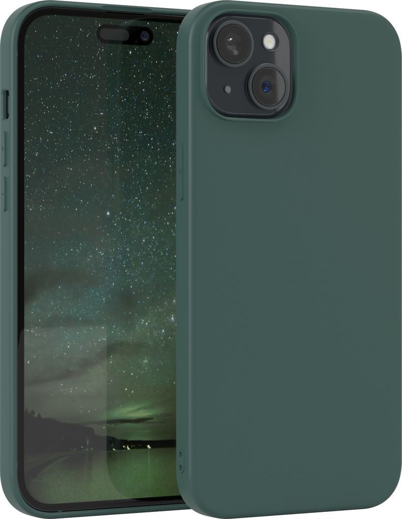 EAZY CASE - TPU Hülle für Apple iPhone 15 Plus, TPU Case stoßfeste Handyhülle, weiches Cover mit Kameraschutz, Silikonhülle in Grün
